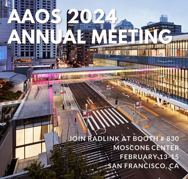 Join us at the American Academy of Orthopedic Surgeons @aaos_1 2024 Annual Meeting Feb. 13-15 in San Francisco, CA! Stop by Booth # 830 to experience how our advanced #AI image analysis technology and surgical guidance systems are improving patient outcomes for a range of procedures including #totaljoints #hipreplacement #sportsmedicine #FAI #PAO #trauma
 
#aaos2024 #aaos #orthopedicsurgery #innovation #tradeshow #marketing #ortho #surgeon #doctor #orthopaedics #orthopedicsurgeon #sanfrancisco #radlink #medtech #AIfortheOR