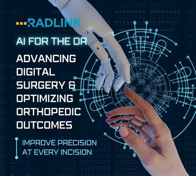 Discover #AIfortheOR at #AAOS2024
 
Join us at Booth 830 during @aaos_1 2024 2024 Annual Meeting in San Francisco Feb. 13-15 to see how @radlinkinc is optimizing outcomes in #orthopedicsurgery through our patented suite of AI-enabled software solutions including #Radlink3D

Supporting a range of procedures including #hipreplacement #kneereplacement #FAI #PAO #sportsmedicine #trauma #spine #footandankle Radlink’s open platform solution is designed fit each surgeon’s unique workflow. Stop by our Ask the Experts sessions throughout the show to hear about the positive impact technology has on patient outcomes.
 
Want to schedule a demo? Email us at sales@radlink.com
 
#aaos #orthopedicsurgeon #radlink #tradeshow #marketing #innovation #surgicaltech #AI #orthopaedics #education #meded #sanfrancisco #surgeon #doctor #data #surgery #navigation #ortho